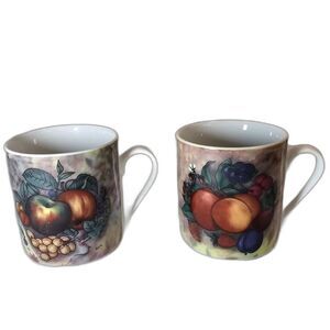 I. Godinger & Co. Still Life Tiny Cup x2 Antique 1800's Fruit Scene